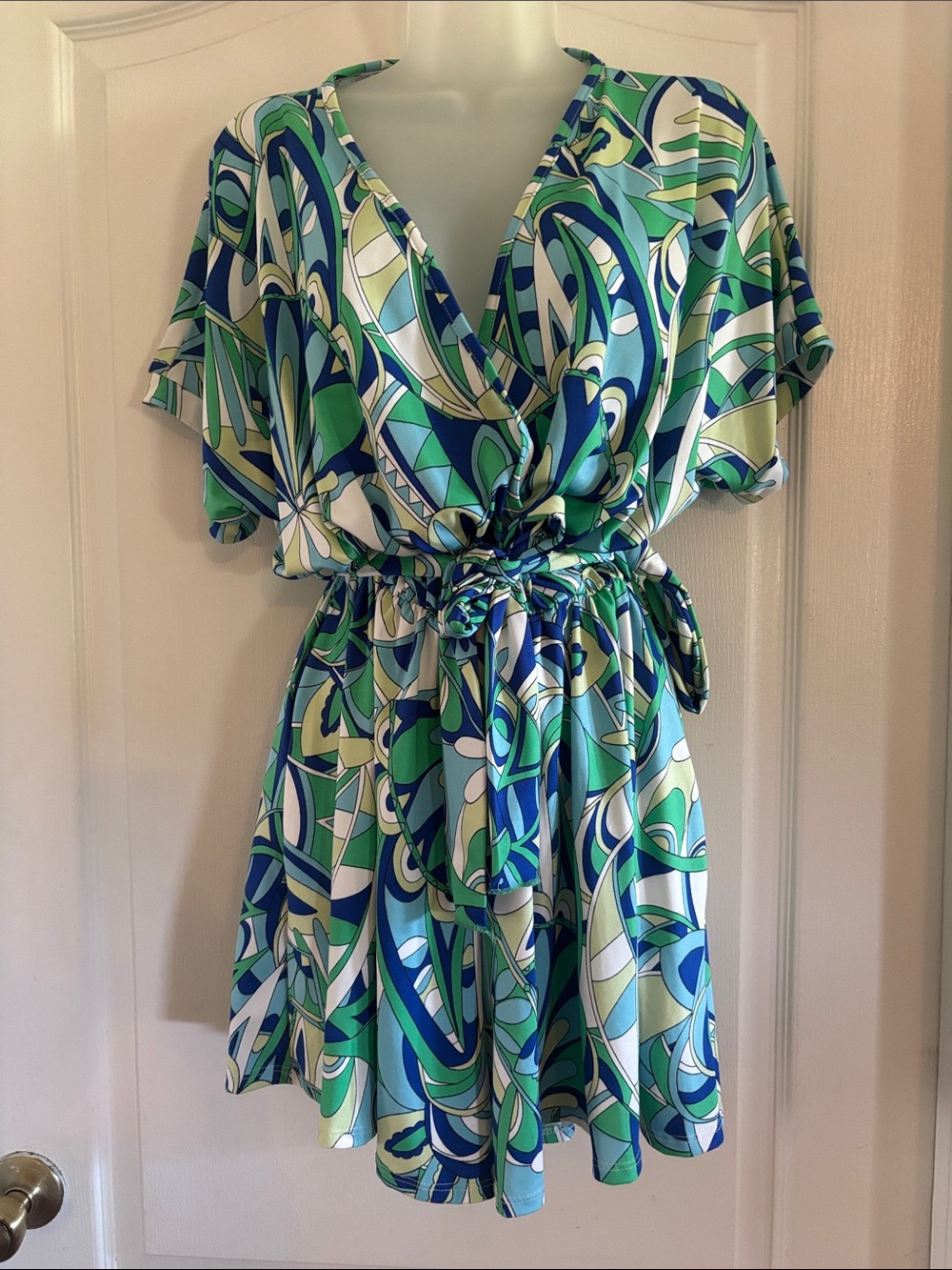 Haptics M Women's Green & Blue Romper